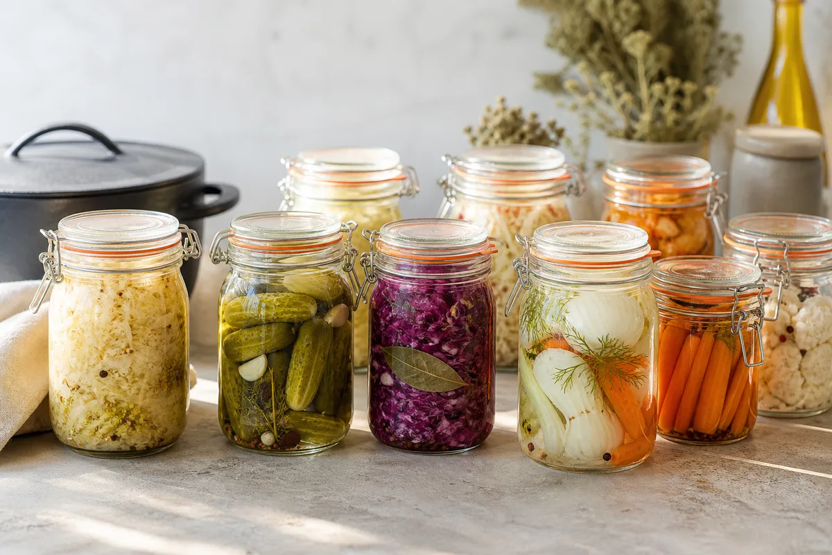 Légumes lacto-fermentés : taux de sel, mise sous saumure et signes à surveiller