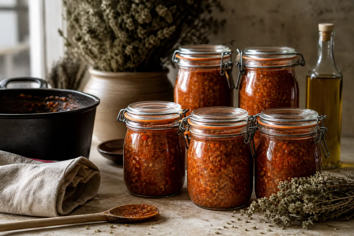 Sauce bolognaise en bocal : mijotage long et mise en conserve sans risque